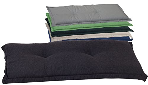 Beo Bankauflage 100 x 45 cm Waschbar Ascot | Premium-Qualität Made in EU | Atmungsaktive Gartenbank Auflage nach Öko-Tex Standard | UV-beständige Sitzauflage Bank | Auflage Bank in Anthrazit