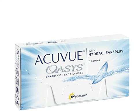 ACUVUE OASYS 2-Wochen-Kontaktlinsen für Tag und Nacht mit -2 dpt und BC 8.4 – UV Schutz, Austrocknungsschutz & extrem komfortables Tragegefühl – 6 Linsen