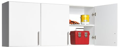 Prepac Elite 54 Wall Cabinet, White Storage Cabinet with 2 Adjustable Shelves, Storage for Pantry, Kitchen and Bathroom 12 D x 54 W x 24 H