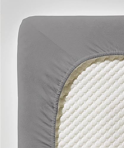 Fleuresse Comfort 1117 Fb. 9039 - Lenzuolo con angoli in jersey, 180 x 200 cm, colore: Grigio pietra