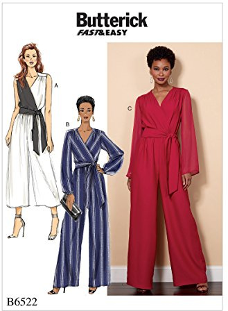 Butterick Patterns 6522 RR Misses/Women's Jumpsuit and Sash Sewing Pattern, Tissue, Multi-Colour, 17.00 x 0.5 x 22.00 cm