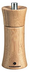 Zassenhaus Salzmühle Frankfurt Bambusholz Mahlwerk aus Hochleistungskeramik, Made in Germany, Maße: H: 14 cm, D: 5,7 cm, 023220 | Gewürzmühle aus Bambus, stufenlos einstellbar von pulverfein bis grob, für Salz und Kräuter, 25 Jahre Garantie