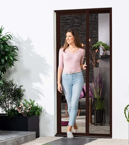 Hecht International 101460102-VH Alu Plissee Tür Professional 125x220 kürzbar braun