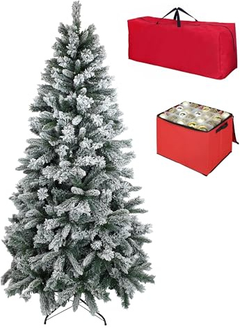 Totò Piccinni Albero di Natale INNEVATO, Folto, Effetto Neve Realistico, Incluso Borsone (150 cm, BERNA)