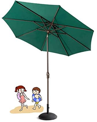 HDZNDH 270 cm Ombrellone da Spiaggia, Portatile e Anti UV, con Manovella, Inclinabile, Antivento Impermeabile, Ombrellone Mare, for Esterno Ristorante Gelateria Bar Hotel Albergo