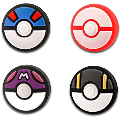 PERFECTSIGHT Switch Thumb Grips, Cut Joystick Caps for Nintendo Switch, 4 PCS Thumbstick Cover for Switch Lite/OLED, Analog Stick Button Cover for NS Joycon Controller (PKballs)