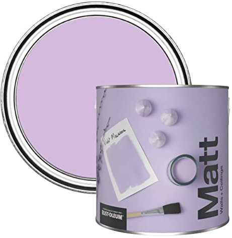 Rust-Oleum Colours Matt Emulsion Wall and Ceiling Paint - Violet Macaroon 2.5L