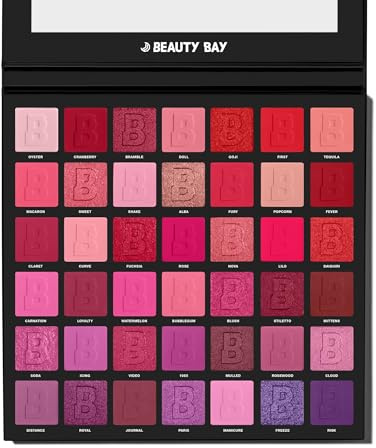 BEAUTY BAY Berries Colour Eyeshadow Palette - 42 Eye Shadow Shades - Ultra Pigmented Pinks, Purple, Reds, Eye Make-Up - Matte Metallic Shimmer Makeup Set - Vegan And Cruelty-Free