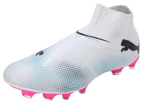 PUMA Future 7 Match+ LL FG/AG, Soccer Shoe Hombre, White Black-Poison Pink, 44.5 EU