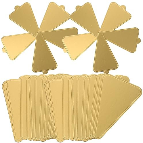Housoutil 100 Sheets Mini Triangle Cake Boards Mousse Cake Bases Cardboard Bases for Birthday Party Supplies