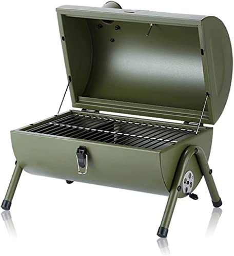 Gas grill Integrated Portable BBQ Grill Outdoor Camping Round Barbecue Oven Stove (Gr?n A)