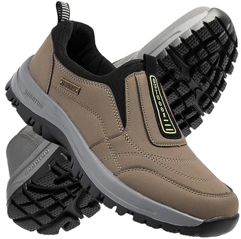 Aocase Scarpe Uomo Ortopediche Scarpe Basse Sportive Casual Stivali da Escursionismo in Pelle Impermeabile per Invernali Uomo Outdoor Uomo,Cachi,41/255mm