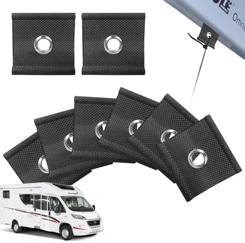 Suynauetev G-034 Rail en keder 8 Stück Kederöse für Kederschiene 5/6mm - 7/8mm Kederband Kederleiste Kederleisten Haken Kederhaken Markisenhaken für Wohnwagen Vorzelt Caravan Camping (Schwarz)