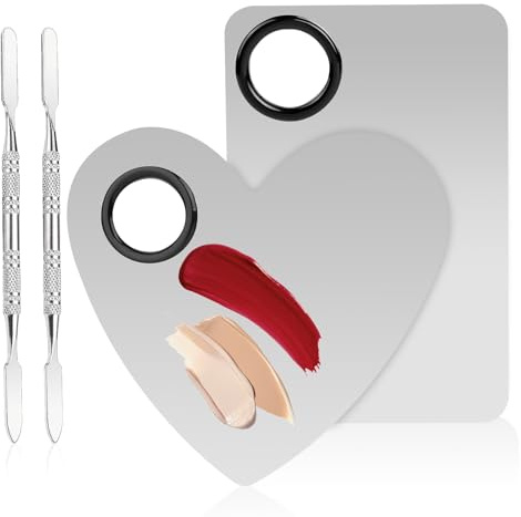 2 Set Makeup Mixing Palette, Mixing Palette, Makeup Palette, Makeup Spatula, Makeup Tools, Foundation Kit, Travel Makeup Palette, Contouring Palette(Style 2)