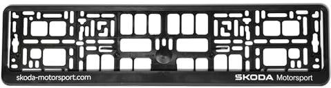 Skoda 000071800N Kennzeichenhalter (1 Stück) Kennzeichenhalterung Nummernschild Halterung Motorsport, schwarz *** für Kennzeichen 520 x 110 mm ***