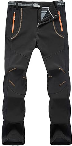 LVCBL Outdoor Hosen für Herren Wanderhose Wasserdicht Winddicht Winter Trekkinghose Schwarz L