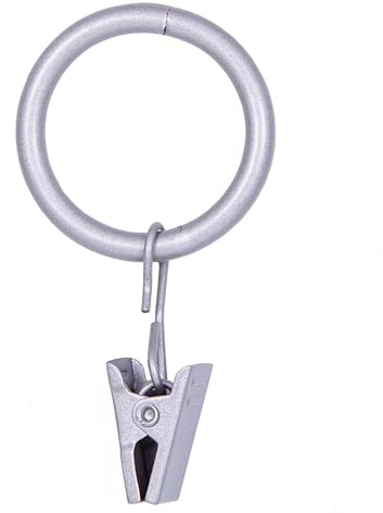 Kenney Anillos de Clip para Barras de Cortina de 5/8 a 3/4 Pulgadas de diámetro, níquel Cepillado, Paquete de 14