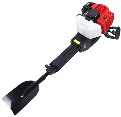 Petrol Tree Digger, 1900W 52CC 2-Stroke Air-Cooled Single Cylinder Garden Tree Digger, Portable Excavator, Petrol Garden Spade, Post Hole Digger, Shovel Length 50cm, Shovel Width 17cm