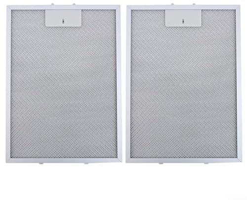 2 x Dunstabzugshaubenfilter, Metall-Fettfilter für Dunstabzugshaube, Netzabdeckung, Küchenabzugshaube, Ventilator, Aluminium, Fettfilter (2 Stück)