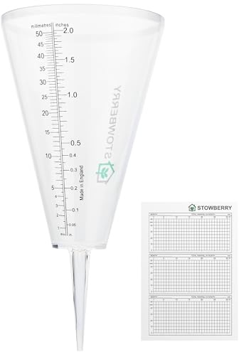 STOWBERRY Pluviomètre d'extérieur pour Jardin – Pluviomètre Facile à Lire avec échelle Claire pour Une Mesure précise des précipitations