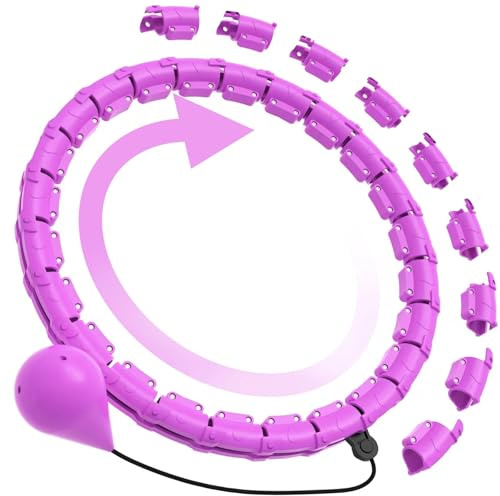 DAILIENFUS Hula Hoop Reifen Erwachsene, Hula Hoop mit Gewicht Kugel,Hula Hoop Reifen Erwachsene 2-3 kg, Hulahupreifen für effizientes Abnehmen Hula Hoop für Erwachsene(Violet)