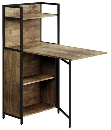 Vicco Esstisch Savio, Eiche rustikal, 30-100 x 57 cm | mit klappbarer Tischplatte, als Wandklapptisch mit Ablageflächen nutzbar
