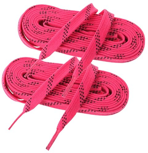 GALPADA Lacets de Hockey Cirés Résistants à l'usure pour Patins à Glace roulettes 1 Paire Taille 96 pour Équipement de Hockey sur Glace Rose