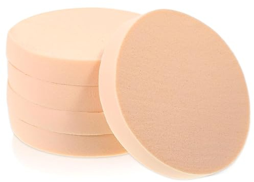 5 st runda makeupsvampar, mjuk latex makeupsvamp för alla hudtyper platt kosmetiskt verktyg för torr och våt användning