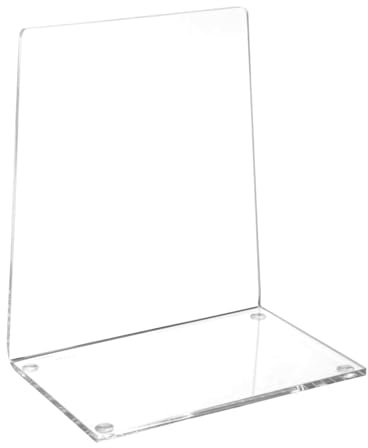 Maul Buchstütze Acryl transparent glänzend im 2er Set | dezente Ordnung, frei platzierbar, klare Optik für Büro und Regal, ideal für leichte Bücher, platzsparendes Design