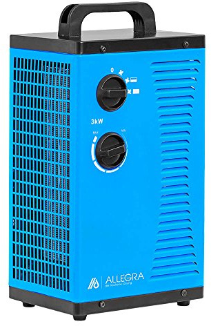 ALLEGRA H32 Keramik Heizlüfter Elektroheizer Heizgerät Bauheizer 3 KW 3000 Watt mit Thermostat und ca. 1,5m Zuleitung