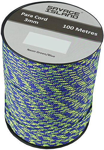Savage Island 100 m spole paracord 3 mm för camping utomhus hantverk trädgårdsmästare Survival Arrmy hemmafixer Bivak hängmatta tält mörtlina alllina för alla ändamål