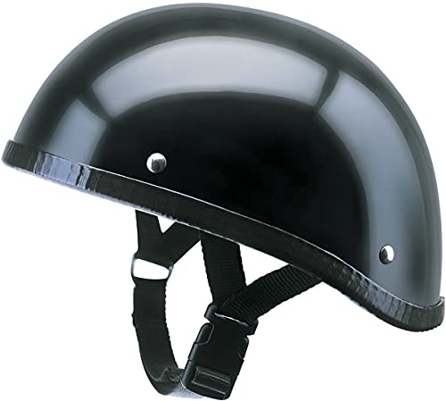 redbike, Casco a scodella RB 100, nro opaco, casco retrò per moto e chopper, stile vintage, nero opaco, S (55-56 cm)