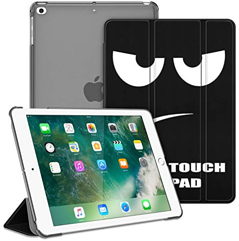 Fintie Hülle für iPad 9.7 Zoll 2018/2017 (6. Generation / 5. Generation) | Ultradünne Schutzhülle mit harter, transparenter Rückseite & automatischer Schlaf-/Wach funktion, Don't Touch