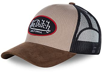 Von Dutch Justerbar keps för män och kvinnor, lastbilsmössa, atletisk, avslappnad passform och alla årstider, Beige färg, One size