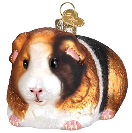 Old World Christmas Guinea Pig Glass Blown Ornament for Christmas Tree, Handcrafted Holiday Decoration, Pet Collection