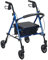 Dunimed Deambulatore Pieghevole Leggero per anziani - Girello ultraleggero con 4 ruote, seduta e cestino - Rollator ideale per il trasporto nel bagagliaio - Blu