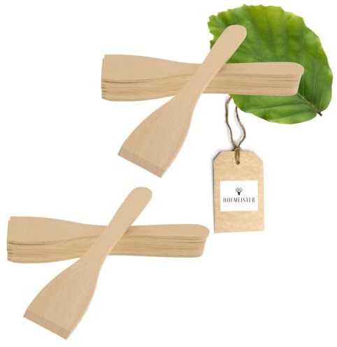 2 x 8 HOFMEISTER® Raclette Scraper Long Wood - 17 cm, Protects Coated Raclette Pans, Heat-Resistant Raclette Spatula from Europe, Sturdy Raclette Accessories Made of Homemade Beech