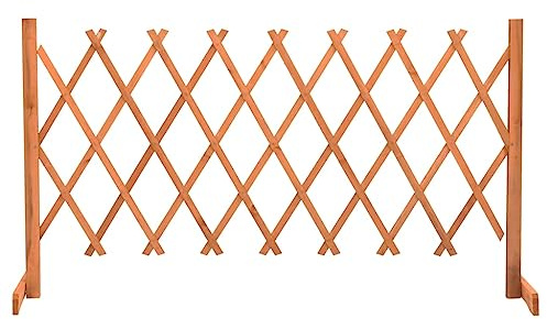 vidaXL Tannenholz Massiv Garten Rankzaun Erweiterbar Rankgitter Rankhilfe Spalier Pflanzengitter Blumengitter Holzgitter Orange 150x80cm