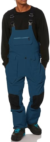 Onedreamer Men's Snow Bibs Ski Pants Adjustable Snowboard Bib Waterproof Insulated Outdoor Ripstop Snowboarding Overalls Winter Lake Blue