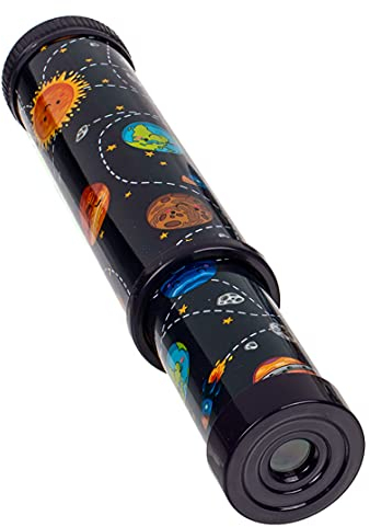 MIJOMA Kaleidoskop Weltall, Staunen und Experimentieren mit Spiegeln, Licht und Farben, Mitbringsel (schwarz-schwarz)
