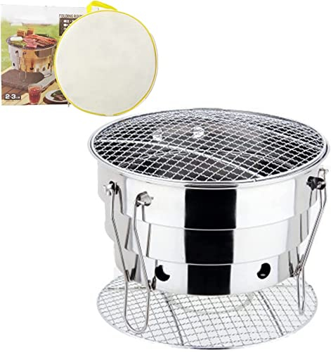 MVDECOR Portable Multifunctional Charcoal Barbecue Grill, BBQ Grill, Camping Grill Stove, Tabletop Smoker Grill for Outdoor Cooking Camping Picnics Beach with Storage Bag