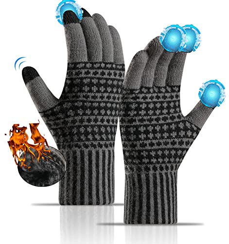 Sakiida Winter handschuhe Herren Damen - Thermo Winterhandschuhe - Touchscreen Damen Warme Thermohandschuhe - Dehnbares Material