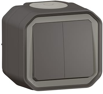 Legrand Plexo Double 3-Function Control 10A IP55 Complete Surface-Mounted Anthracite