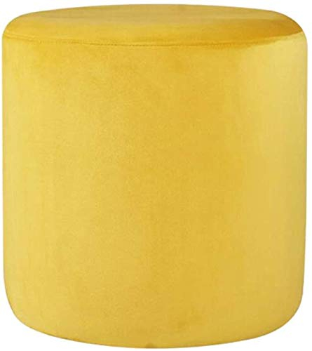 Collic Gepolsterte Fußschemel Round Pouf Sofa Couch Pouffe Ottomane, Fußbein Ruhestufer Abnehmbar Abdeckung Für Wohnzimmer Schlafzimmer Aufbewahrung Fußschemel, Praktische Möbel/Gelb/40*40*40Cm(16*16*