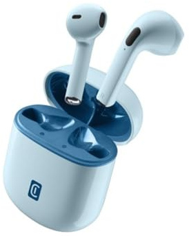 cellularline | WIRELESS HEADSET STYLE COLOR | Auricolari Bluetooth con Custodia di Ricarica in Match Colore - Talk Time 3 ore - Play Time 4 ore - Total Play Time 24 ore - ChargingTime 2 ore (Blu)