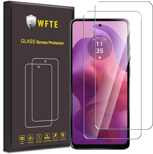 WFTE [2 Stück Schutzfolie für Motorola Moto G24/G24 Power Panzerglas Glasfolie 9H Härte, Anti-Kratzen, Anti-Bläschen Displayschutzfolien Panzer Schutz Glas für Motorola Moto G24 5G