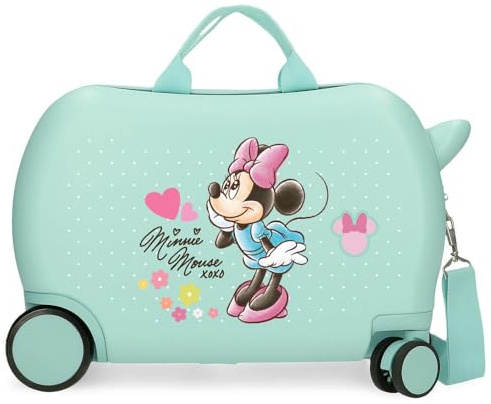 Disney Joumma Bags, Minnie Imagine, Valigia Cabina, Valigia per bambini, Realizzato in ABS, un materiale, Quattro Ruote Doppie di Giro multidirezionale, Chiusura a combinazione laterale., turchese,