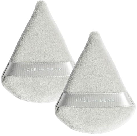 Rose and Ben Beauty Setting Puff | Flawless Undereye Concealer & Powder Application | Professional Makeup Blending Puff - Set of Two