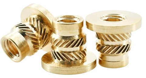 Gewindeeinsatz M2 M2.5 M3 M4 M5 M6 M8 Einsatzmutter Messing Metrisches Gewinde Mutterneinsatz Hot Melt Heizung Eingebettete Injektion 3D Drucker Einsatzmutter Einschraubmutter(M4xL5.6xOD6.3(20Pcs))