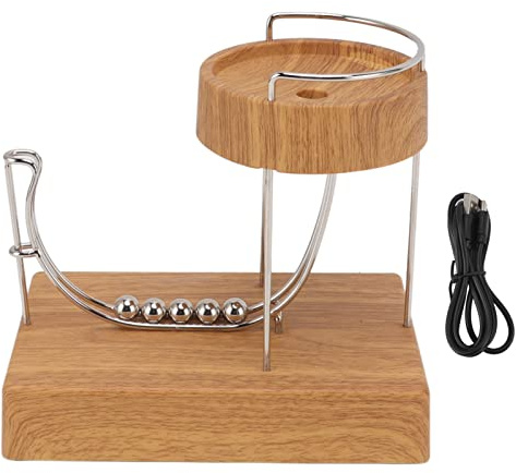 WGFOIP Kinetic Art Perpetual Motion Machine, Electric Perpetual Motion Desk Science Physics Gadget for Office Home Desk Decor